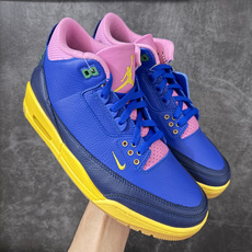 AJ3巴西 蓝粉 Air Jordan 3 Retro OG Brasil 巴西足球队设计灵感 赛车蓝 货号:IV487 AJ3巴西 蓝粉 Air Jordan 3 Retro OG Brasil 巴西足球队设计灵感 赛车蓝 货号:IV487