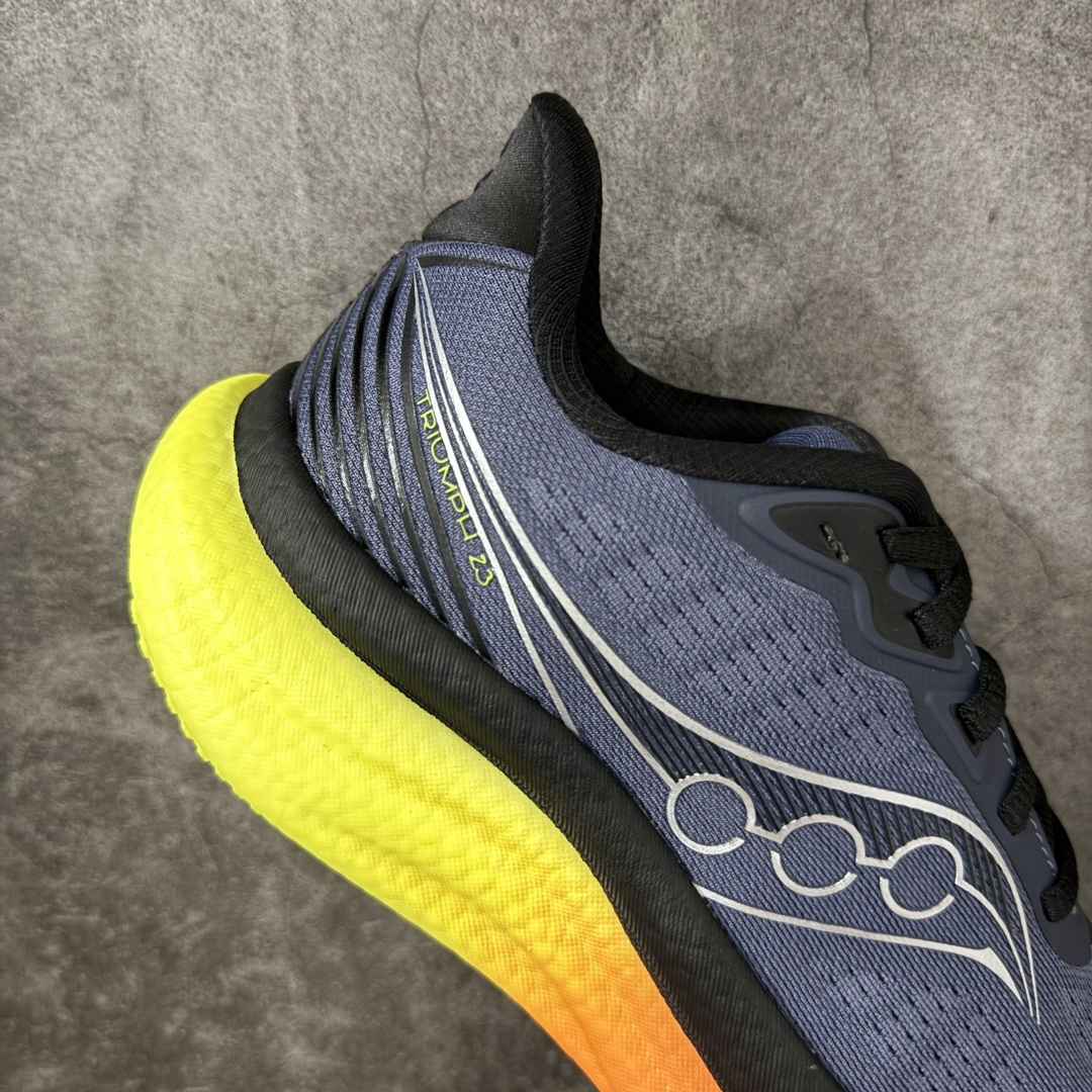 Saucony Triumph 胜利 23 舒适百搭耐磨 低帮跑步鞋 灰绿黄S21023-021 胜利系列迭代二十余载, Saucony Triumph 胜利 23 舒适百搭耐磨 低帮跑步鞋 灰绿黄S21023-021 胜利系列迭代二十余载,