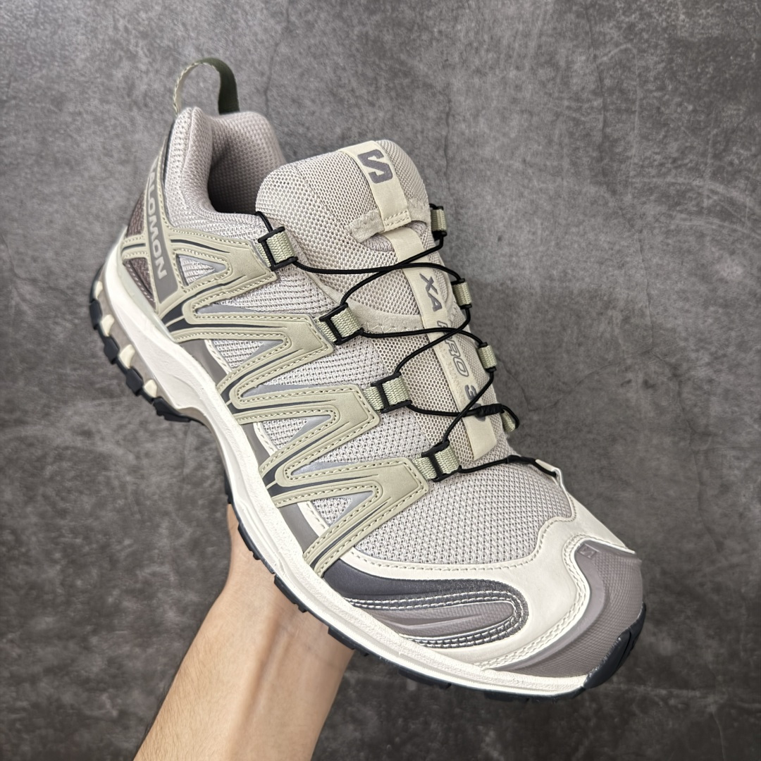 全新版本出货 纯原大厂出品 萨洛蒙 Salomon XA PRO 3D 户外轻便机能鞋 灰绿  纯原外贸平台特供订单 耗
