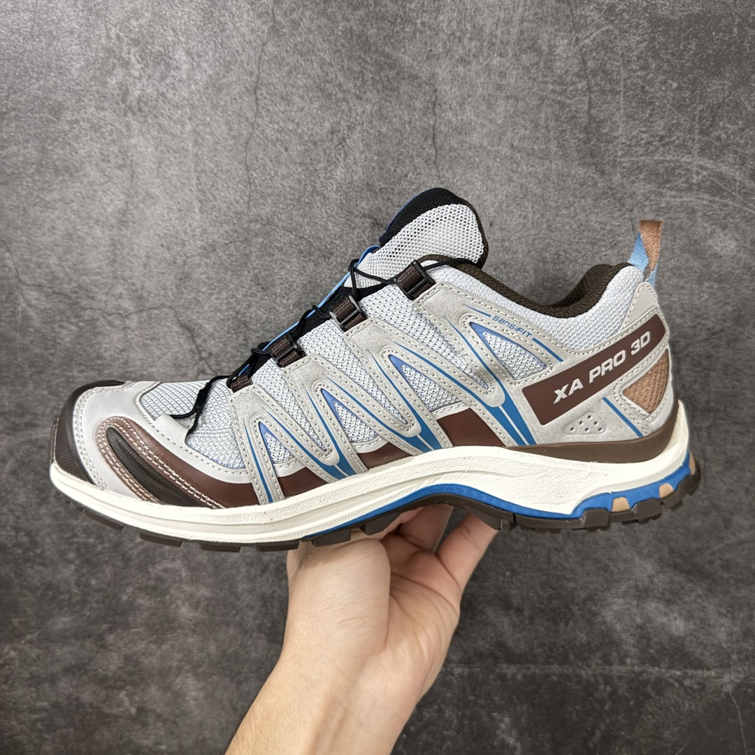 全新版本出货 纯原大厂出品 萨洛蒙 Salomon XA PRO 3D 户外轻便机能鞋 灰蓝  纯原外贸平台特供订单 耗