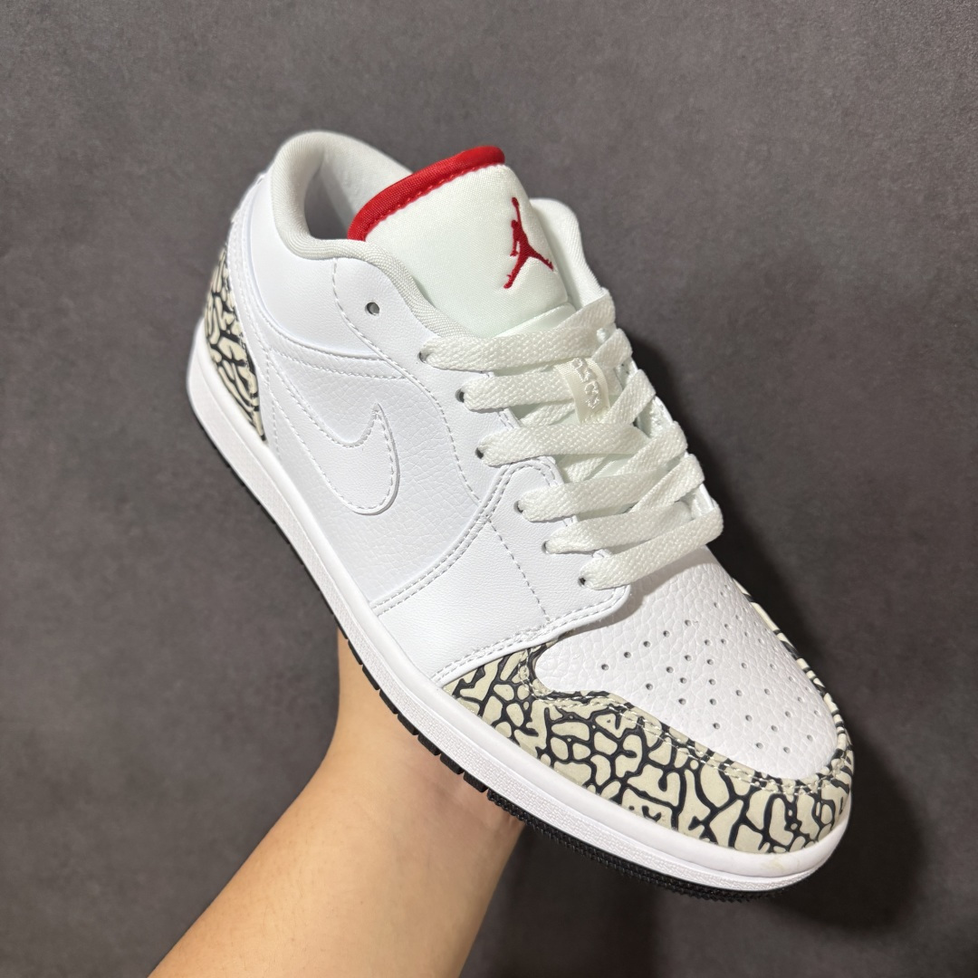 Nike Air Jordan 1 Phat Low AJ1 乔1 耐克 低帮休闲板鞋 同步官方配色 白红爆裂纹 货号:
