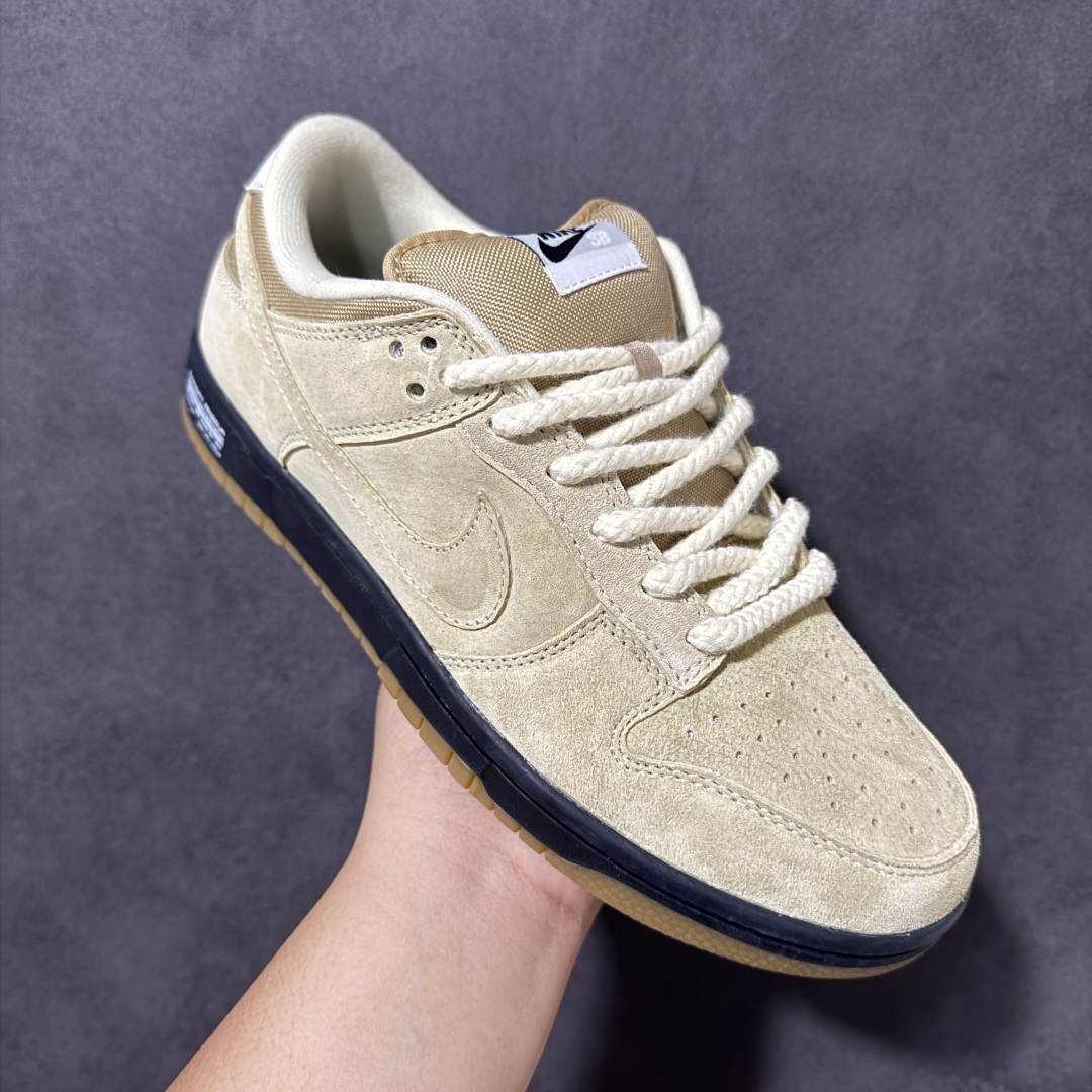 Nike SB Dunk Low 卡其黑灰勾 低帮休闲板鞋 #定制鞋盒 超高清洁度 皮料切割干净无任何毛边 细节完美  