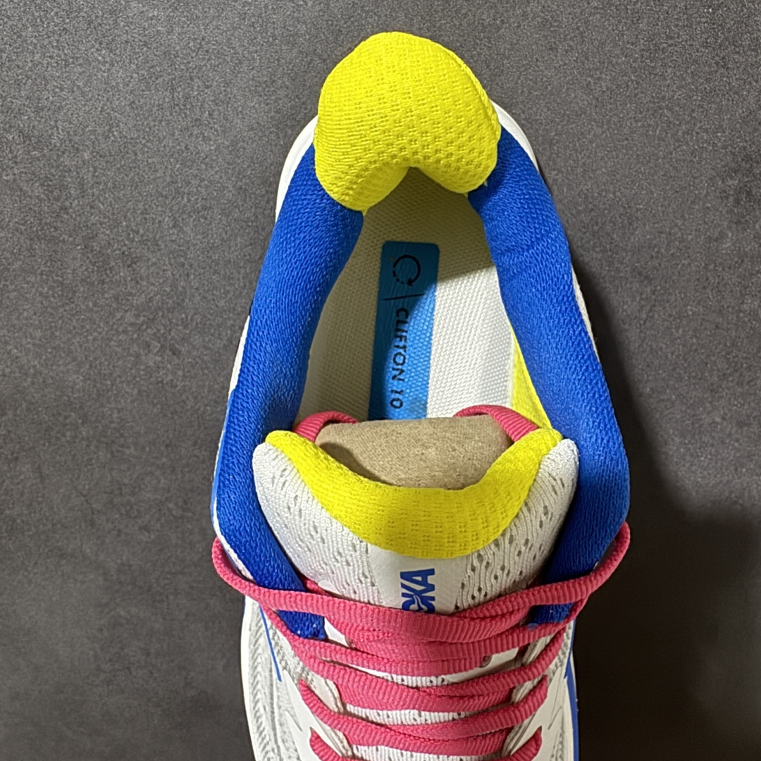 HOKA M CLIFTON 10 轻量低帮户外越野跑鞋 户外山脉越野轻量运动跑鞋 鞋面用轻的无缝架构 鞋带用了弹性不易