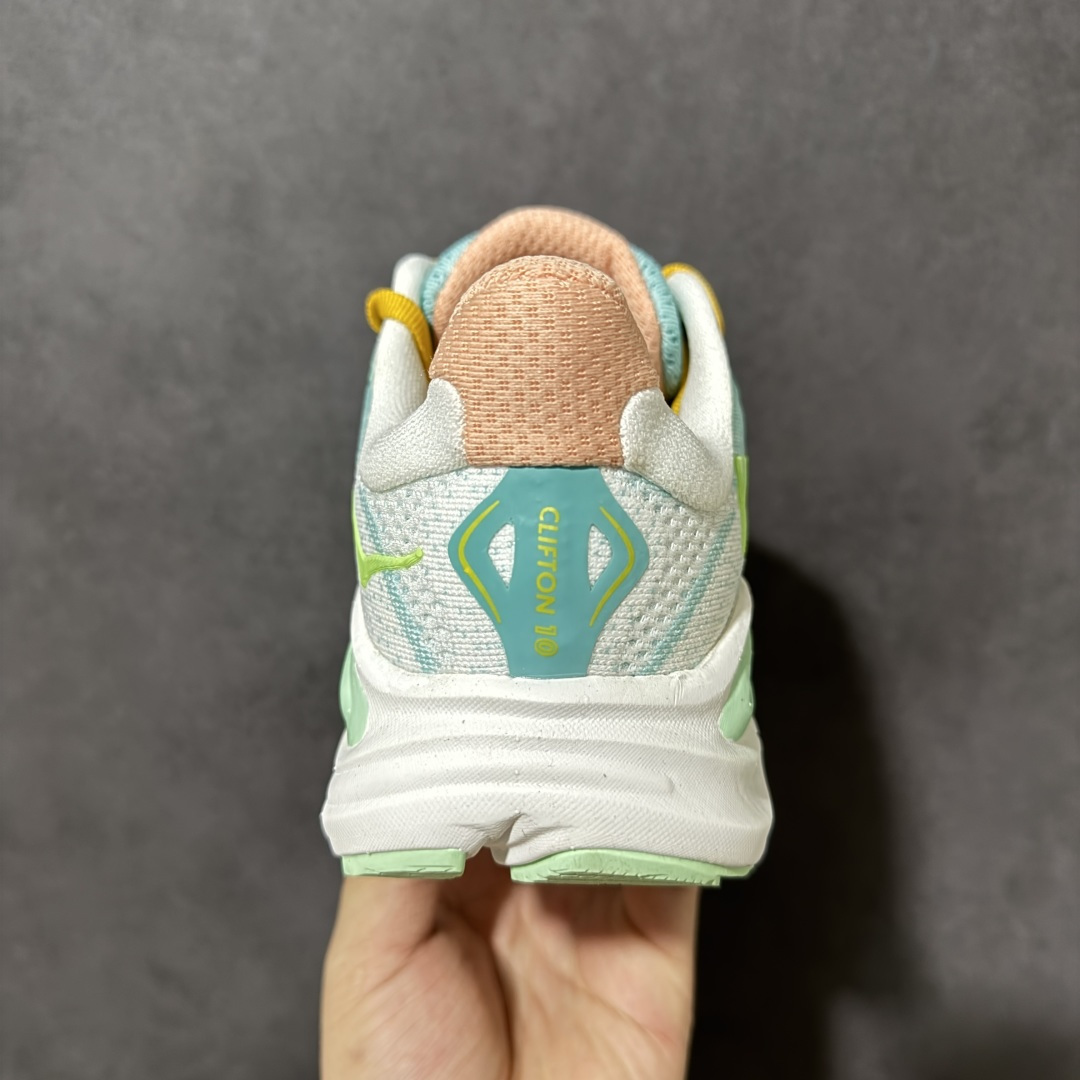 HOKA M CLIFTON 10 轻量低帮户外越野跑鞋 户外山脉越野轻量运动跑鞋 鞋面用轻的无缝架构 鞋带用了弹性不易
