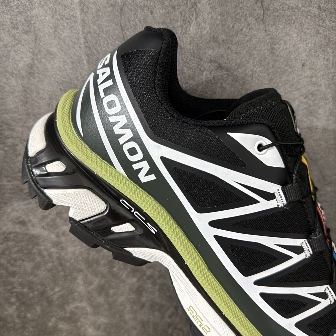SALOMON萨洛蒙 XT-6 舒适百搭 户外越野耐磨包裹性支撑 男女同款低帮跑步鞋 黑绿  全新品质 巅峰之作 所有配