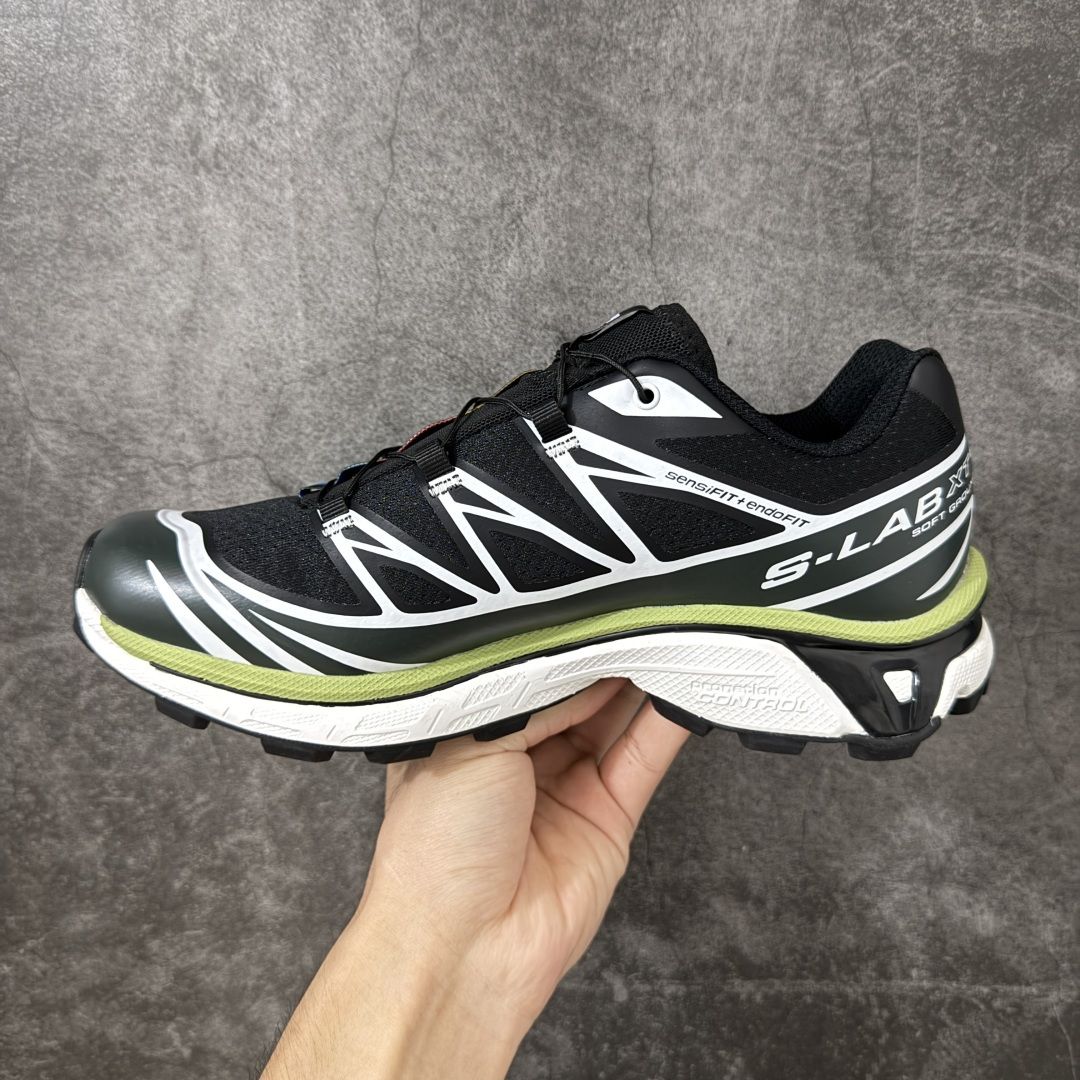 SALOMON萨洛蒙 XT-6 舒适百搭 户外越野耐磨包裹性支撑 男女同款低帮跑步鞋 黑绿  全新品质 巅峰之作 所有配