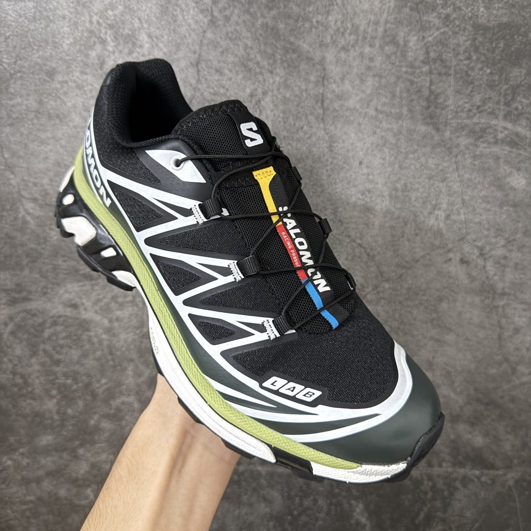 SALOMON萨洛蒙 XT-6 舒适百搭 户外越野耐磨包裹性支撑 男女同款低帮跑步鞋 黑绿  全新品质 巅峰之作 所有配