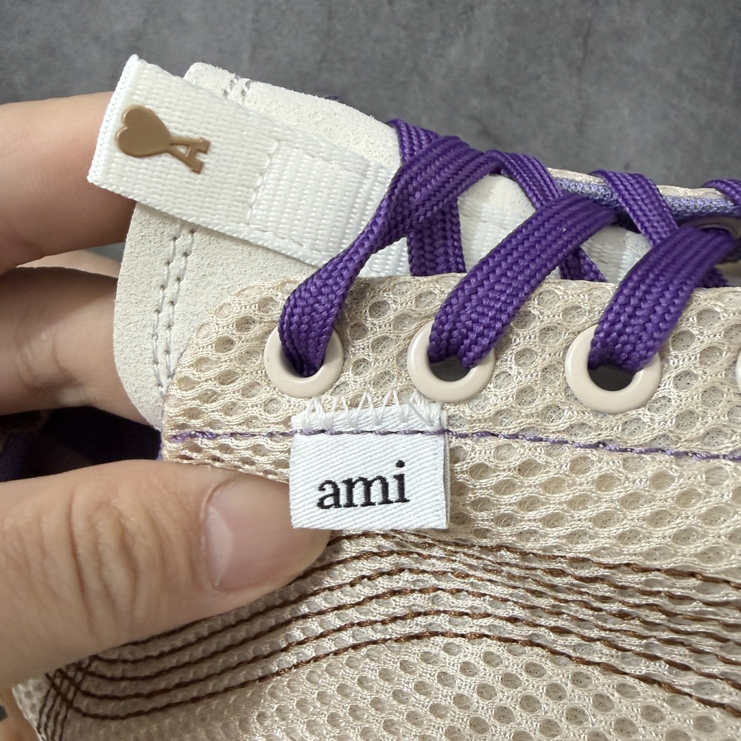 AMI Mirage 牛皮 圆头系带 低帮 生活休闲鞋 男女同款 粉色36/41 无半码 广东生产订单 小众 大牌 