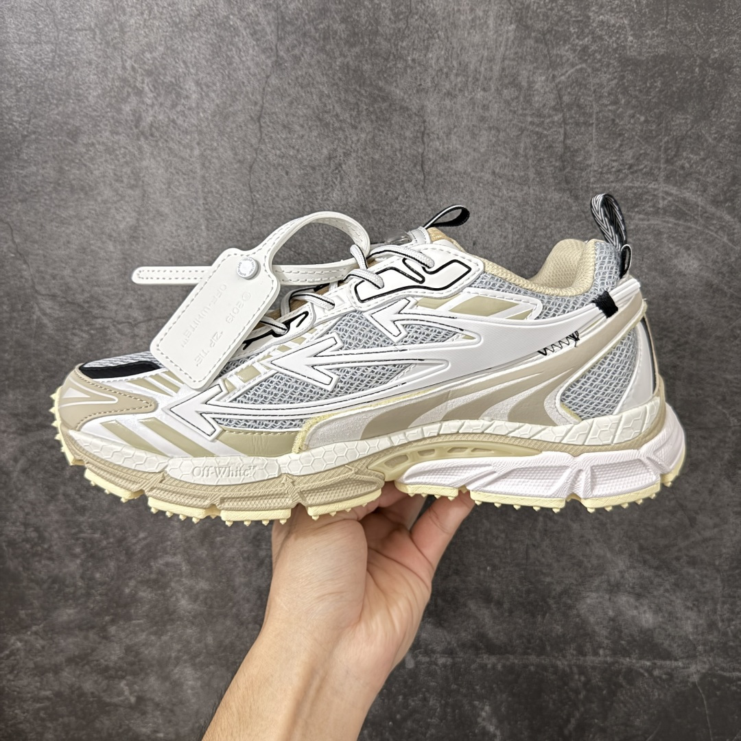 OFF-WHITE OW运动鞋 春夏走秀款球鞋 所有配件均通过定做出产正品裁片 原版比例大箭头定制网眼布双拼牛皮进口机器
