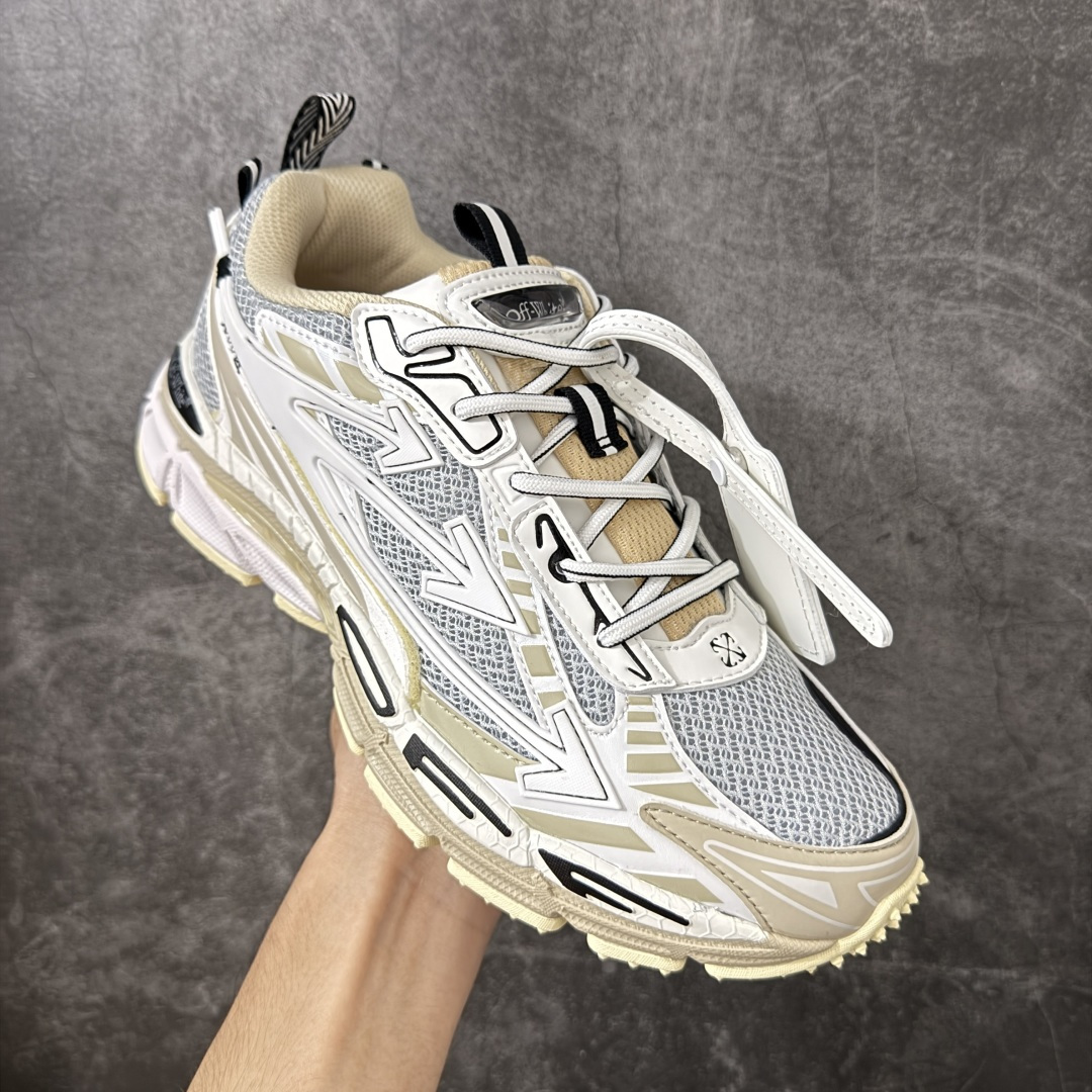 OFF-WHITE OW运动鞋 春夏走秀款球鞋 所有配件均通过定做出产正品裁片 原版比例大箭头定制网眼布双拼牛皮进口机器