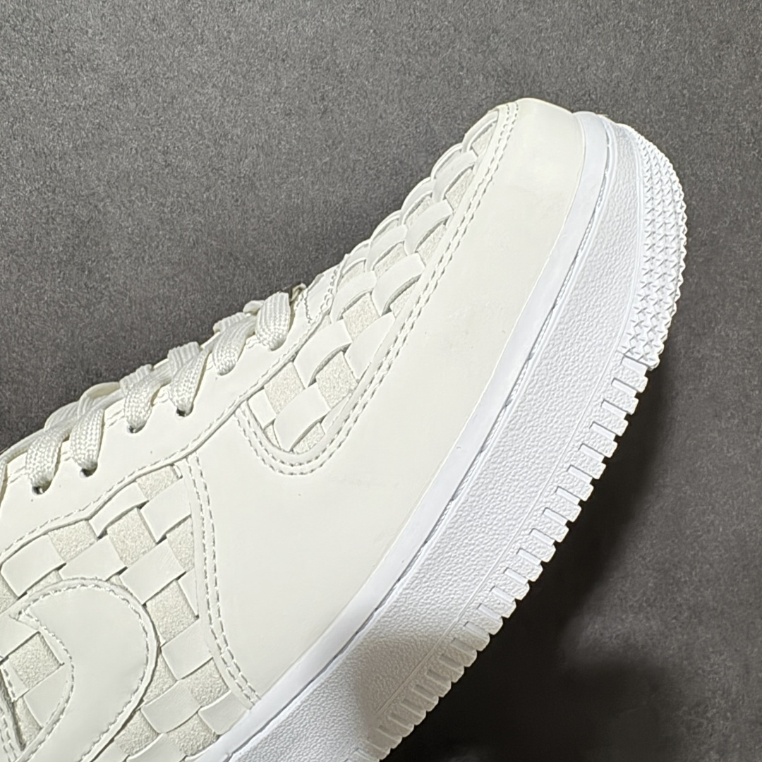 Nike Air Force 1 Low "Woven"（编织款） 方格编织皮革拼接 厚底 AIR 休闲板鞋 内置气垫提