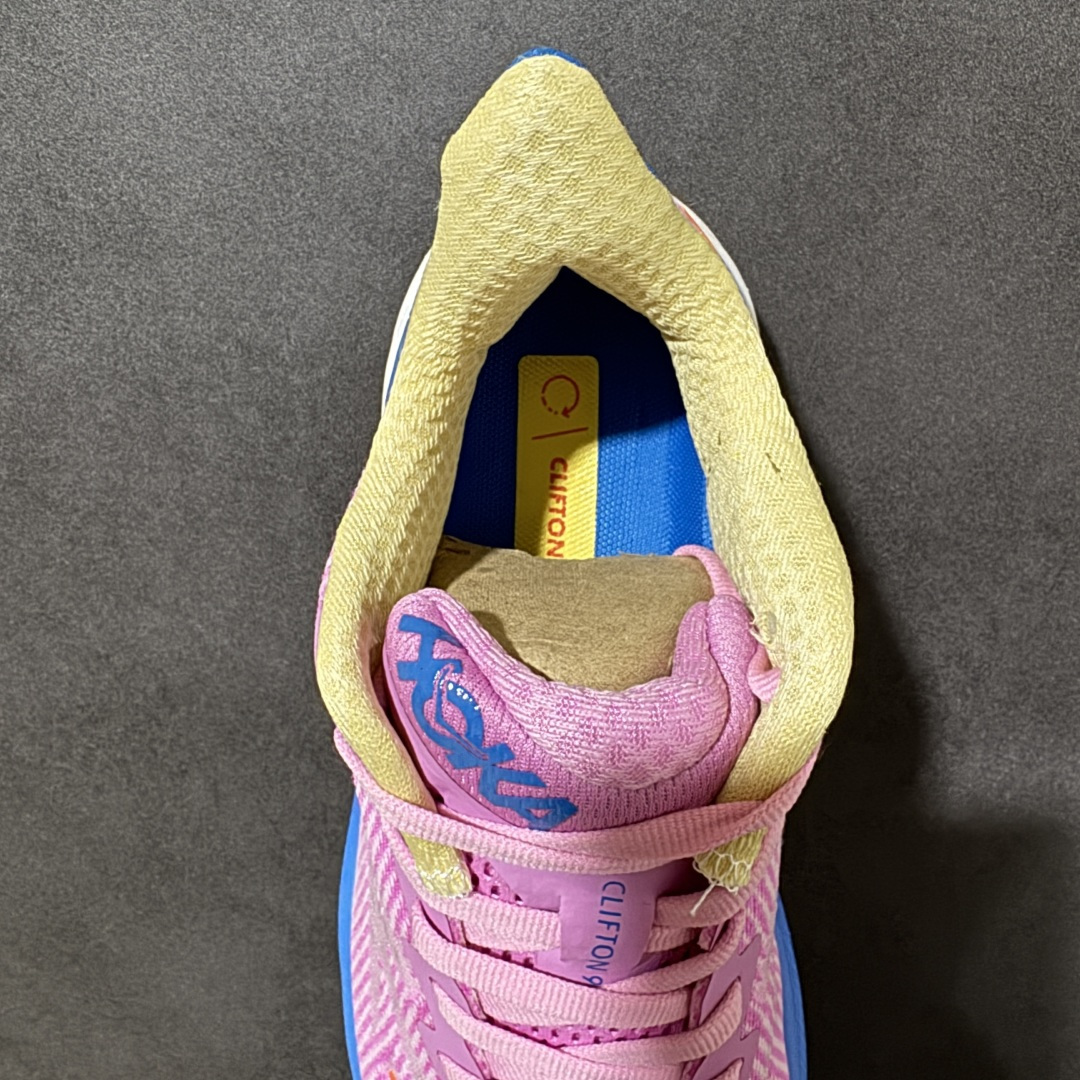 HOKA W CLIFTON PRO 9 轻量低帮户外越野跑鞋 户外山脉越野轻量运动跑鞋 鞋面用轻的无缝架构 鞋带用了弹
