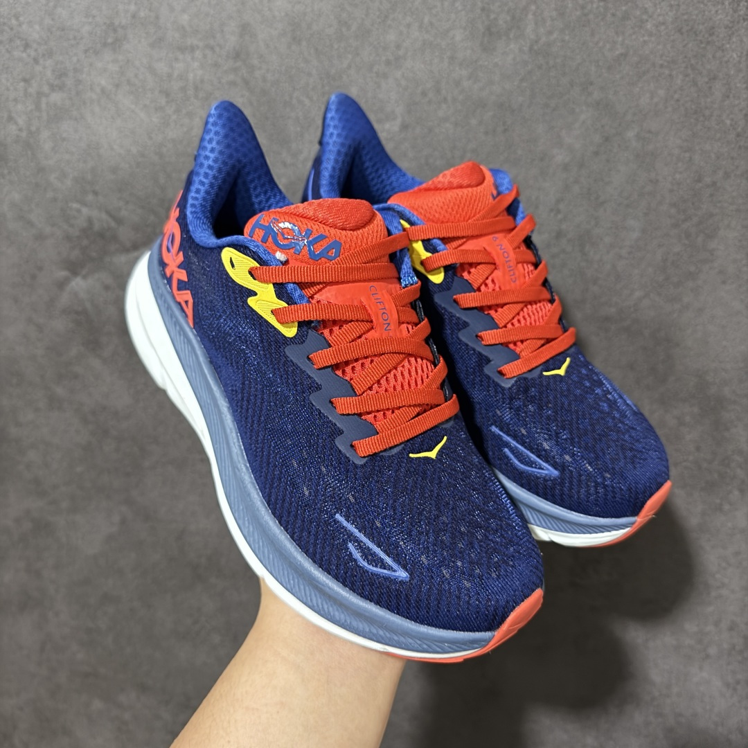 HOKA W CLIFTON PRO 9 合集 轻量低帮户外越野跑鞋 户外山脉越野轻量运动跑鞋 鞋面用轻的无缝架构 鞋带