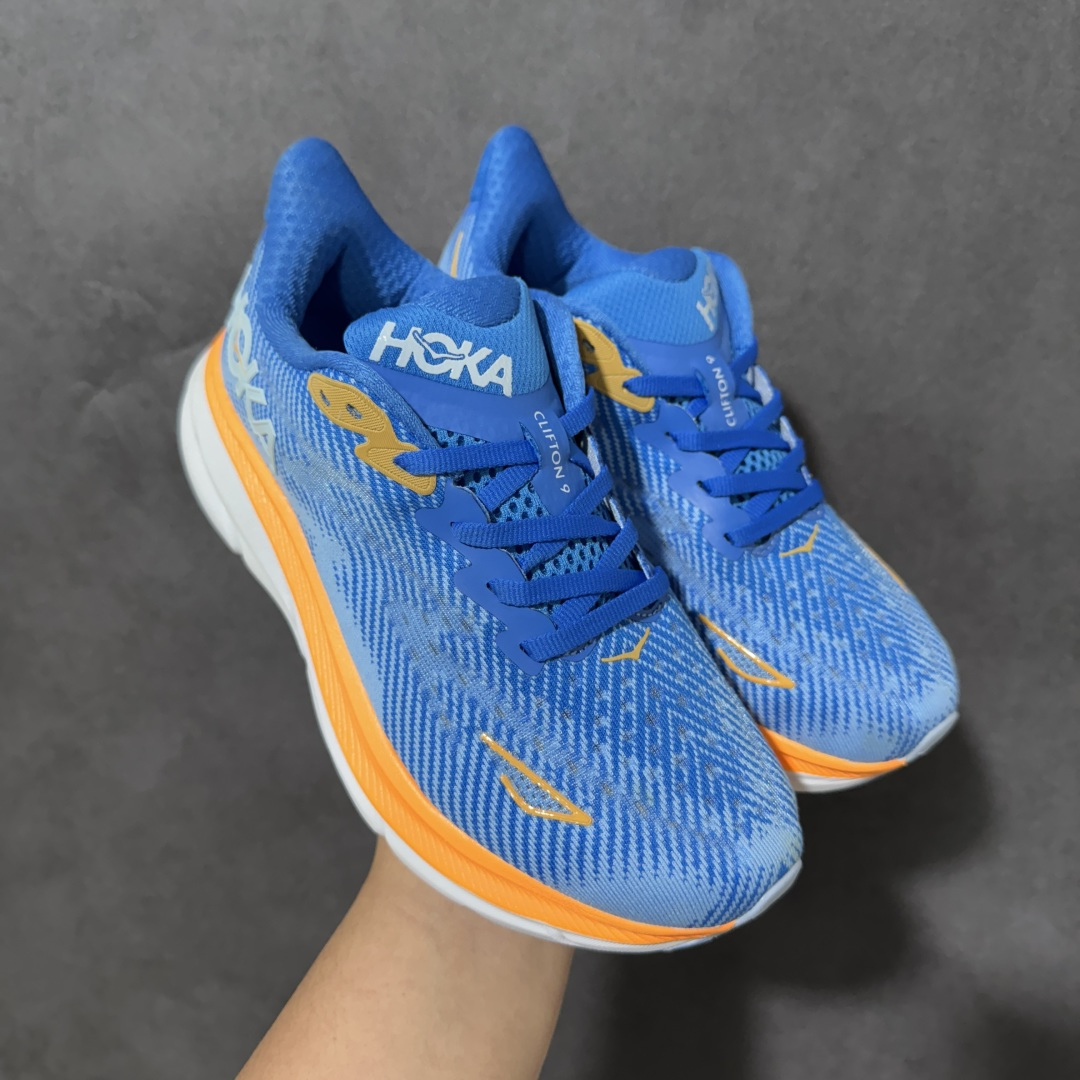 HOKA W CLIFTON PRO 9 合集 轻量低帮户外越野跑鞋 户外山脉越野轻量运动跑鞋 鞋面用轻的无缝架构 鞋带
