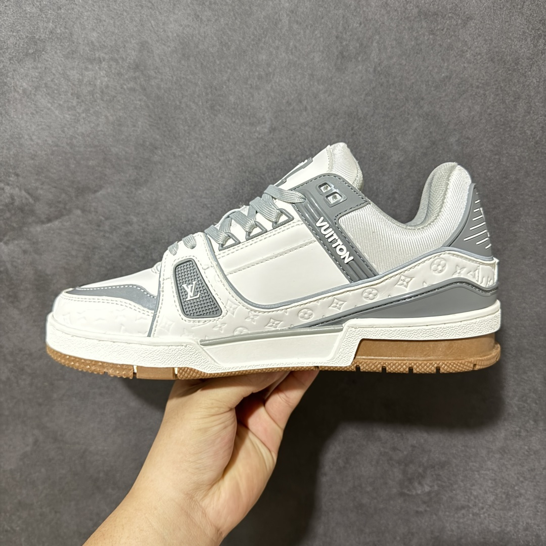 Louis Vuitton LV Trainer 时装走秀圆头系带运动鞋 高清洁度 专柜礼盒全套包装 超高性价比 尺码：
