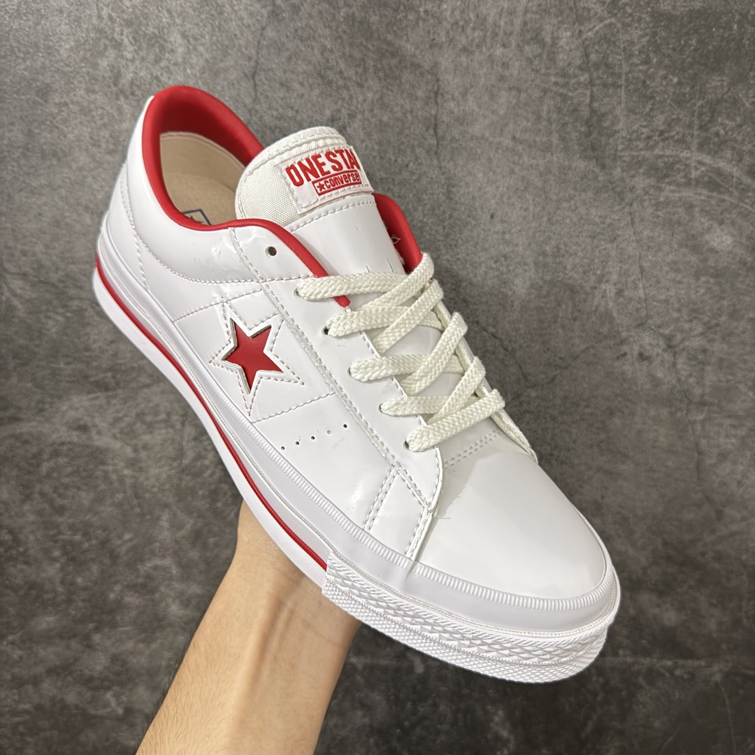 匡威OneStar星星鞋 白红漆皮 Converse One Star Ox 帆布休闲板鞋 C 行业一线头部硫化大厂出品