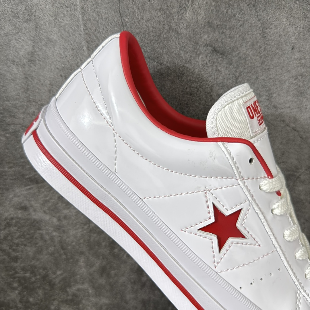 匡威OneStar星星鞋 白红漆皮 Converse One Star Ox 帆布休闲板鞋 C 行业一线头部硫化大厂出品