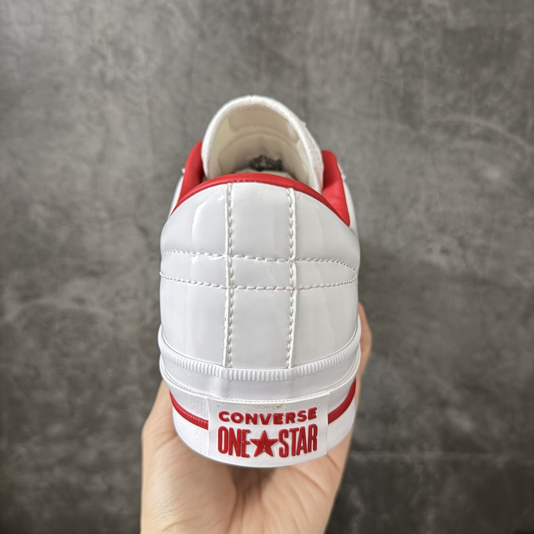 匡威OneStar星星鞋 白红漆皮 Converse One Star Ox 帆布休闲板鞋 C 行业一线头部硫化大厂出品