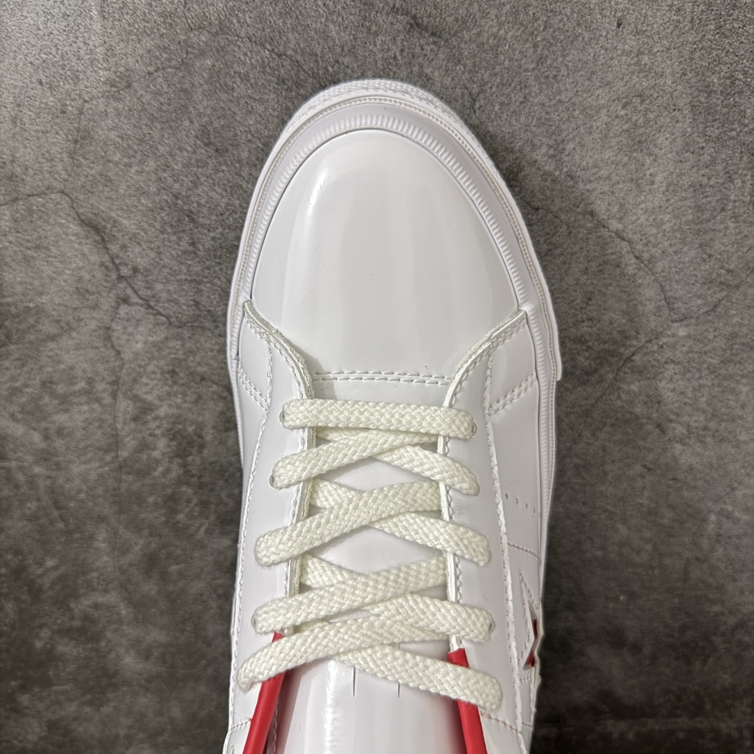 匡威OneStar星星鞋 白红漆皮 Converse One Star Ox 帆布休闲板鞋 C 行业一线头部硫化大厂出品