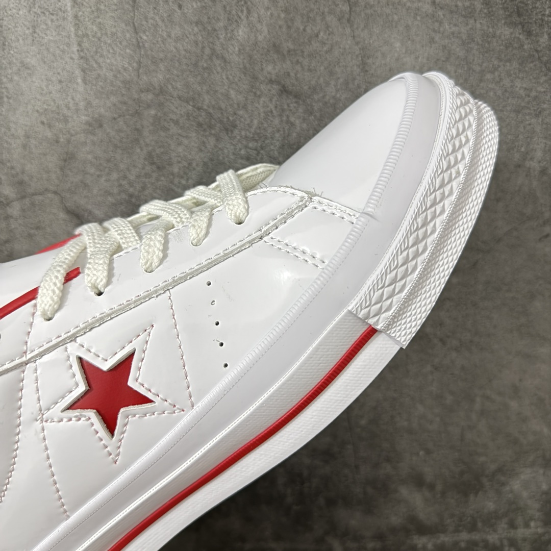 匡威OneStar星星鞋 白红漆皮 Converse One Star Ox 帆布休闲板鞋 C 行业一线头部硫化大厂出品