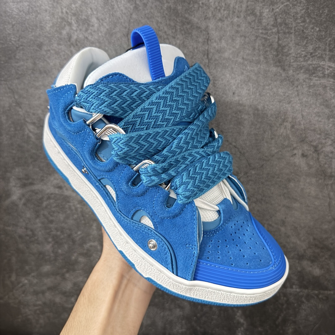 Lanvin Leather Curb Sneakers 浪凡面包鞋 现货 原版1:1开模重工艺制作 面料采用进口牛磨砂