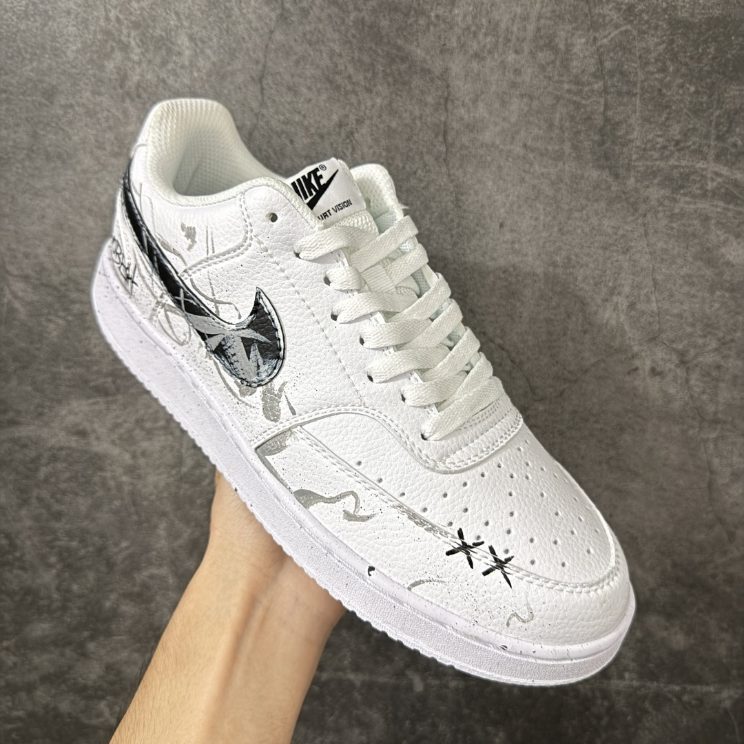NIKE COURT VISION LO ‘DIY’定制 低帮百搭 透气休闲运动板鞋 兼顾舒适脚感和出众风范 演绎匠心之