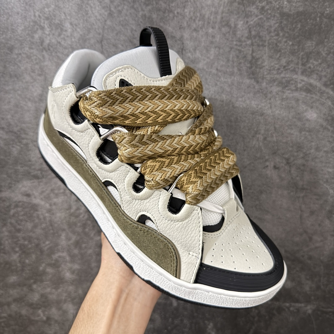 Lanvin Leather Curb Sneakers 浪凡面包鞋 现货 原版1:1开模重工艺制作 面料采用进口牛磨砂