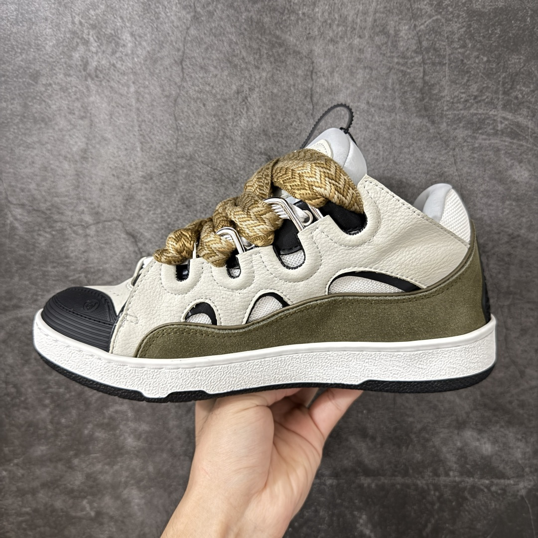 Lanvin Leather Curb Sneakers 浪凡面包鞋 现货 原版1:1开模重工艺制作 面料采用进口牛磨砂