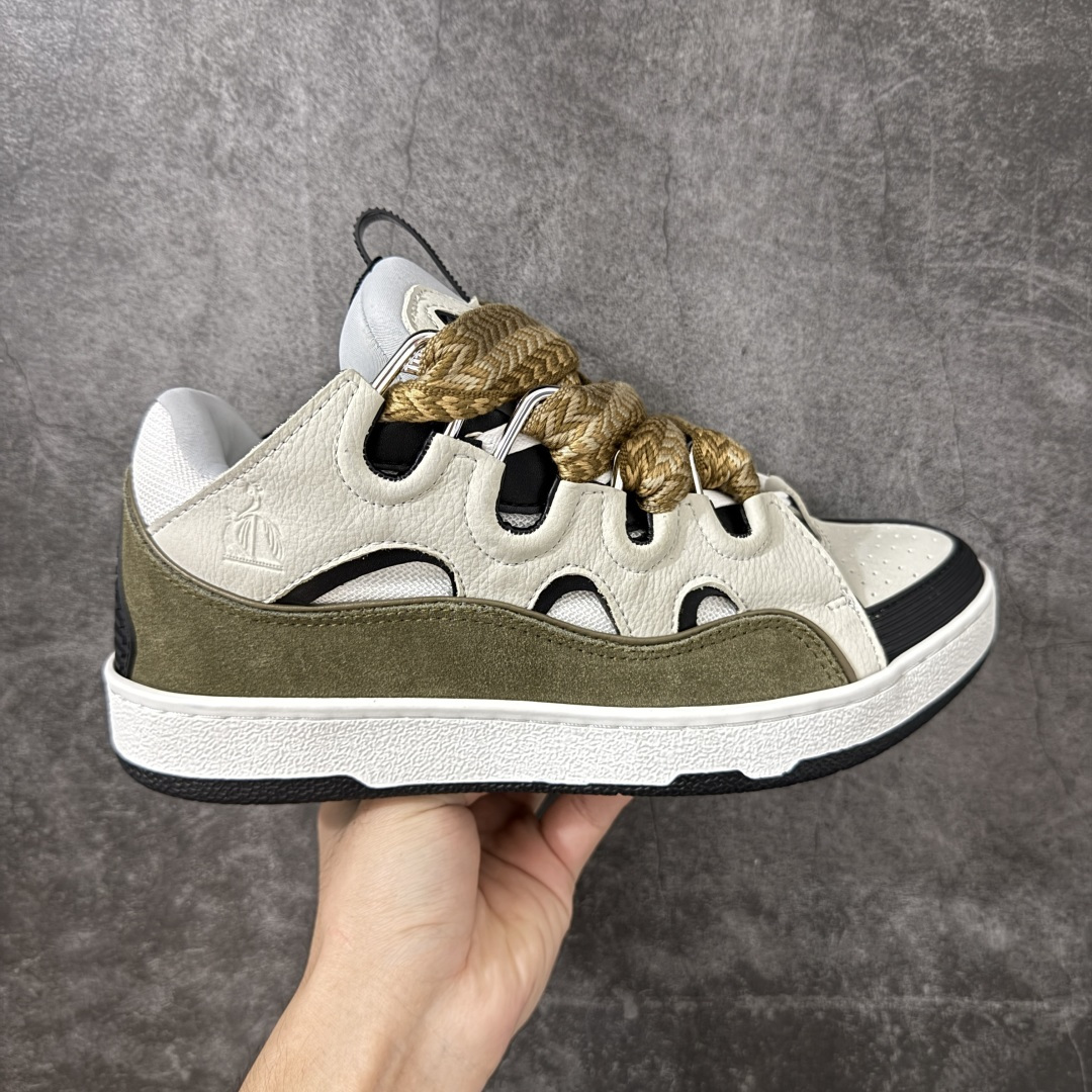Lanvin Leather Curb Sneakers 浪凡面包鞋 现货 原版1:1开模重工艺制作 面料采用进口牛磨砂