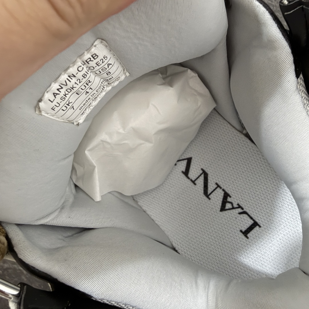 Lanvin Leather Curb Sneakers 浪凡面包鞋 现货 原版1:1开模重工艺制作 面料采用进口牛磨砂