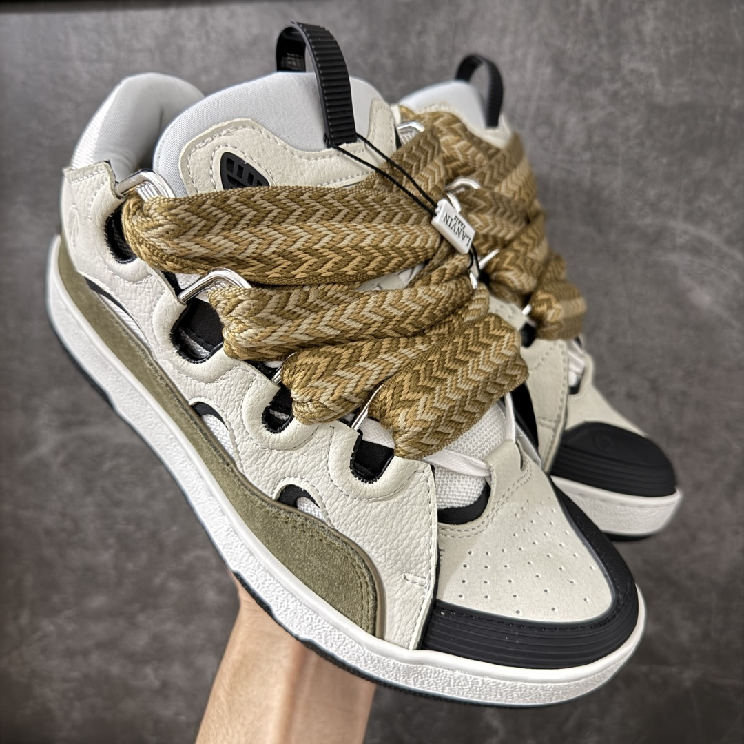 Lanvin Leather Curb Sneakers 浪凡面包鞋 现货 原版1:1开模重工艺制作 面料采用进口牛磨砂
