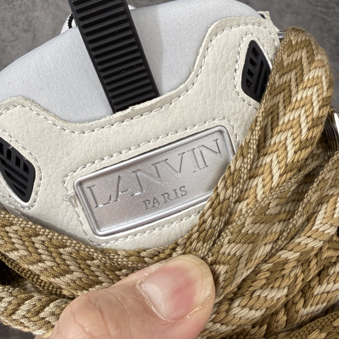 Lanvin Leather Curb Sneakers 浪凡面包鞋 现货 原版1:1开模重工艺制作 面料采用进口牛磨砂