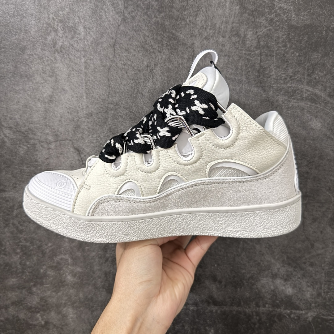 Lanvin Leather Curb Sneakers 浪凡面包鞋 现货 原版1:1开模重工艺制作 面料采用进口牛磨砂