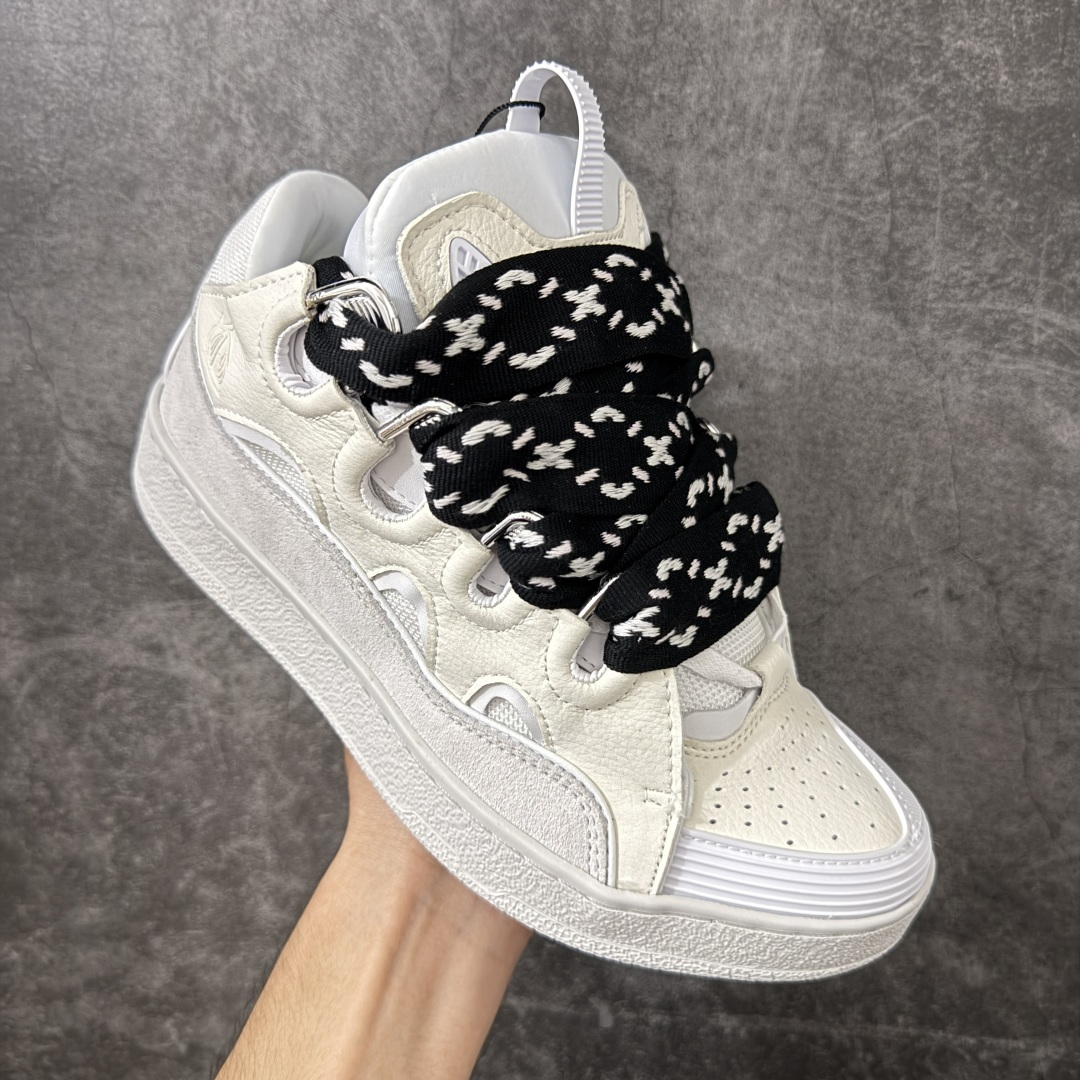 Lanvin Leather Curb Sneakers 浪凡面包鞋 现货 原版1:1开模重工艺制作 面料采用进口牛磨砂