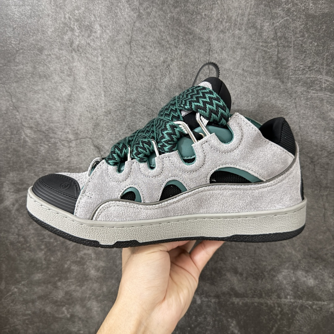 Lanvin Leather Curb Sneakers 浪凡面包鞋 现货 原版1:1开模重工艺制作 面料采用进口牛磨砂