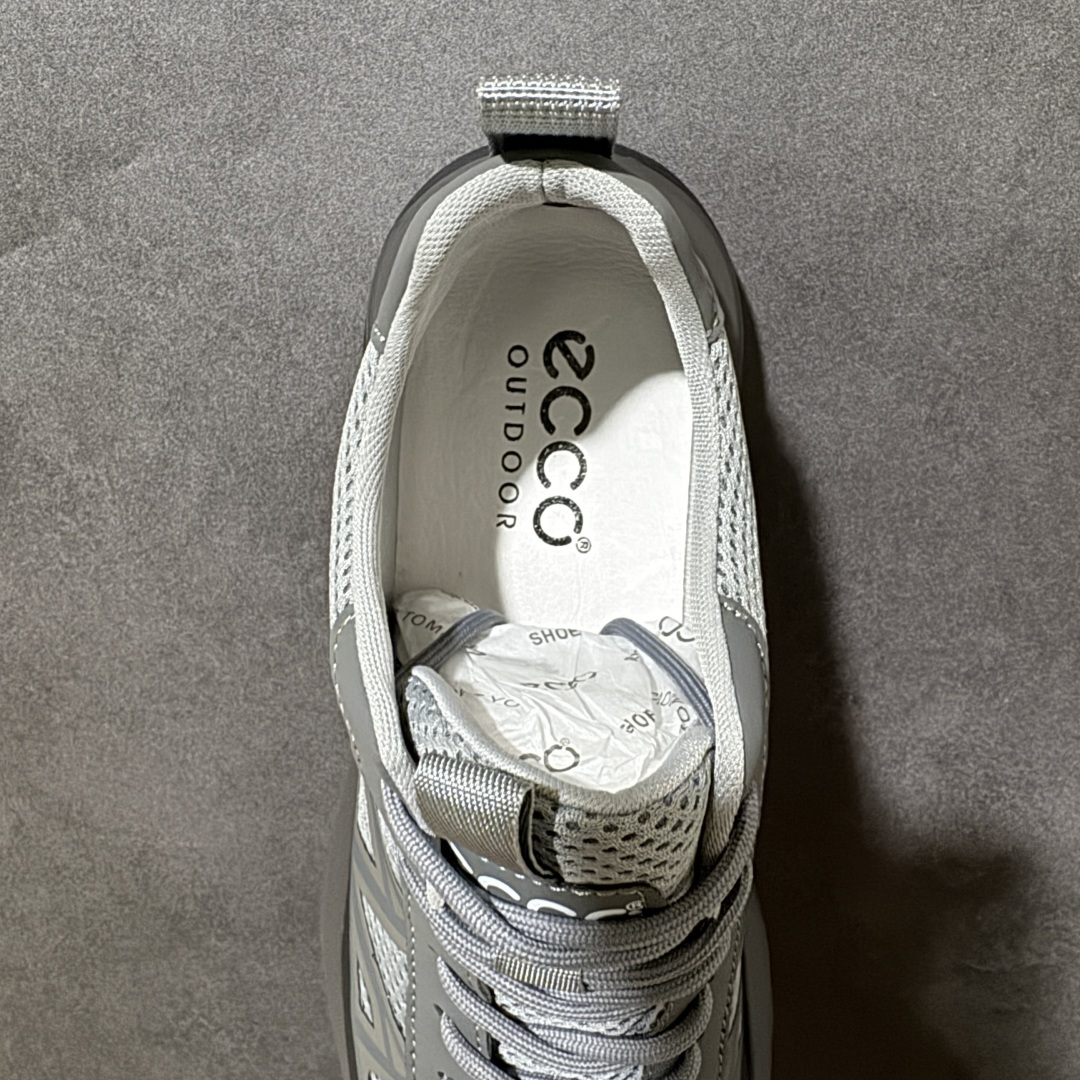 Ecco 爱步 透气网布时尚休闲运动跑步鞋 #优质网布与皮质贴片手工制成鞋面，舒适透气肌肤，亲肤内里，透气性能良好 保持