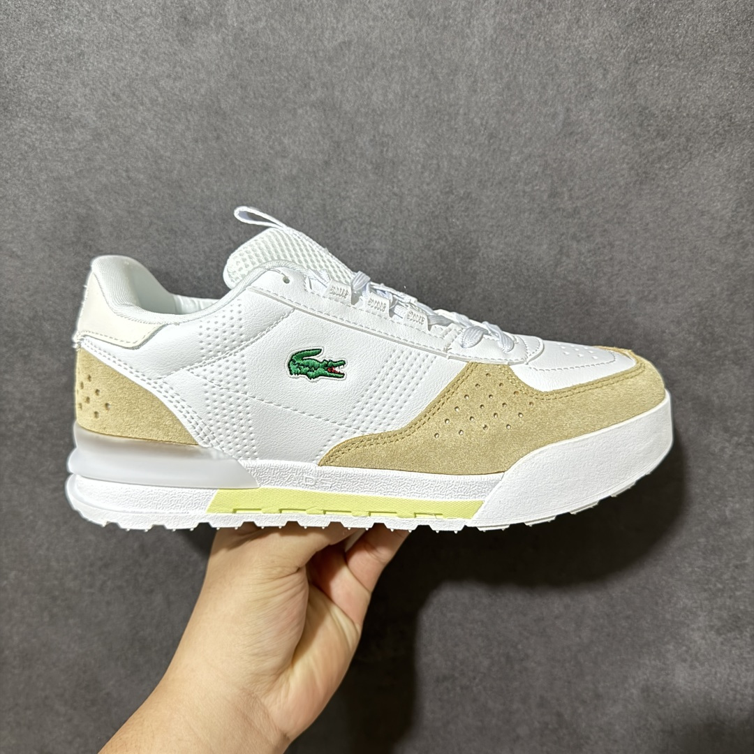 LACOSTE法国鳄鱼 织物牛剖层革 圆头系带 低帮 生活休闲鞋 尺码：40 41 42 43 44 45 货号： 
