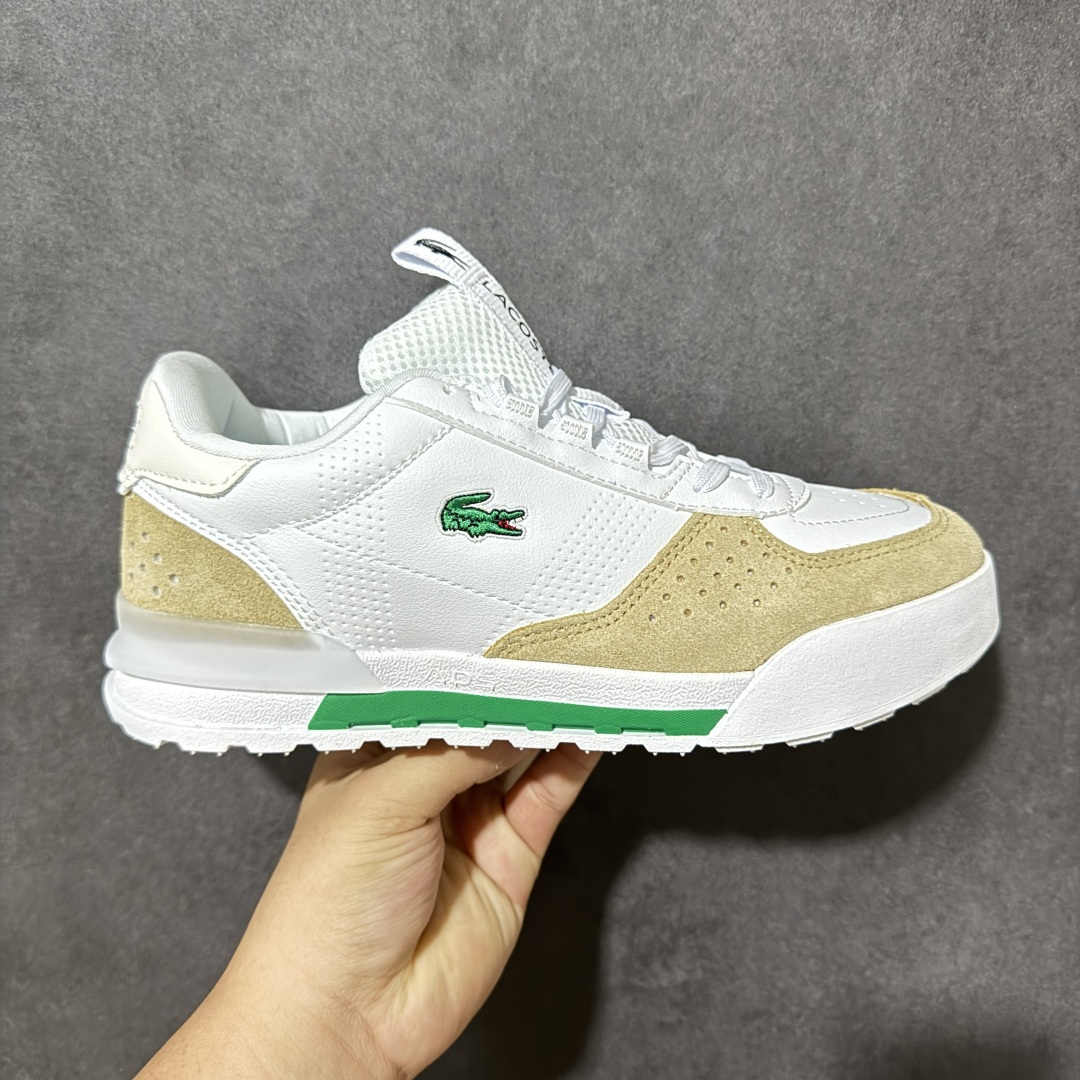 LACOSTE法国鳄鱼 织物牛剖层革 圆头系带 低帮 生活休闲鞋 尺码：40 41 42 43 44 45 货号： 