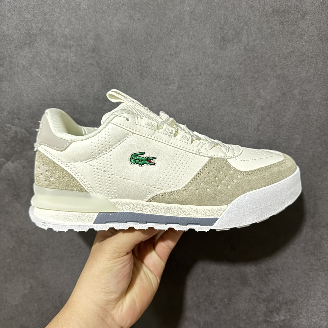LACOSTE法国鳄鱼 织物牛剖层革 圆头系带 低帮 生活休闲鞋 尺码：40 41 42 43 44 45 货号： 