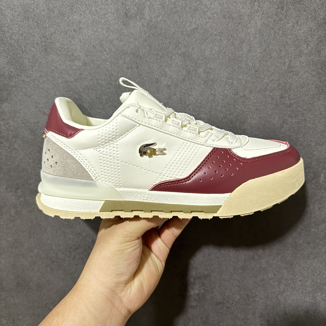 LACOSTE法国鳄鱼 织物牛剖层革 圆头系带 低帮 生活休闲鞋 尺码：40 41 42 43 44 45 货号： 