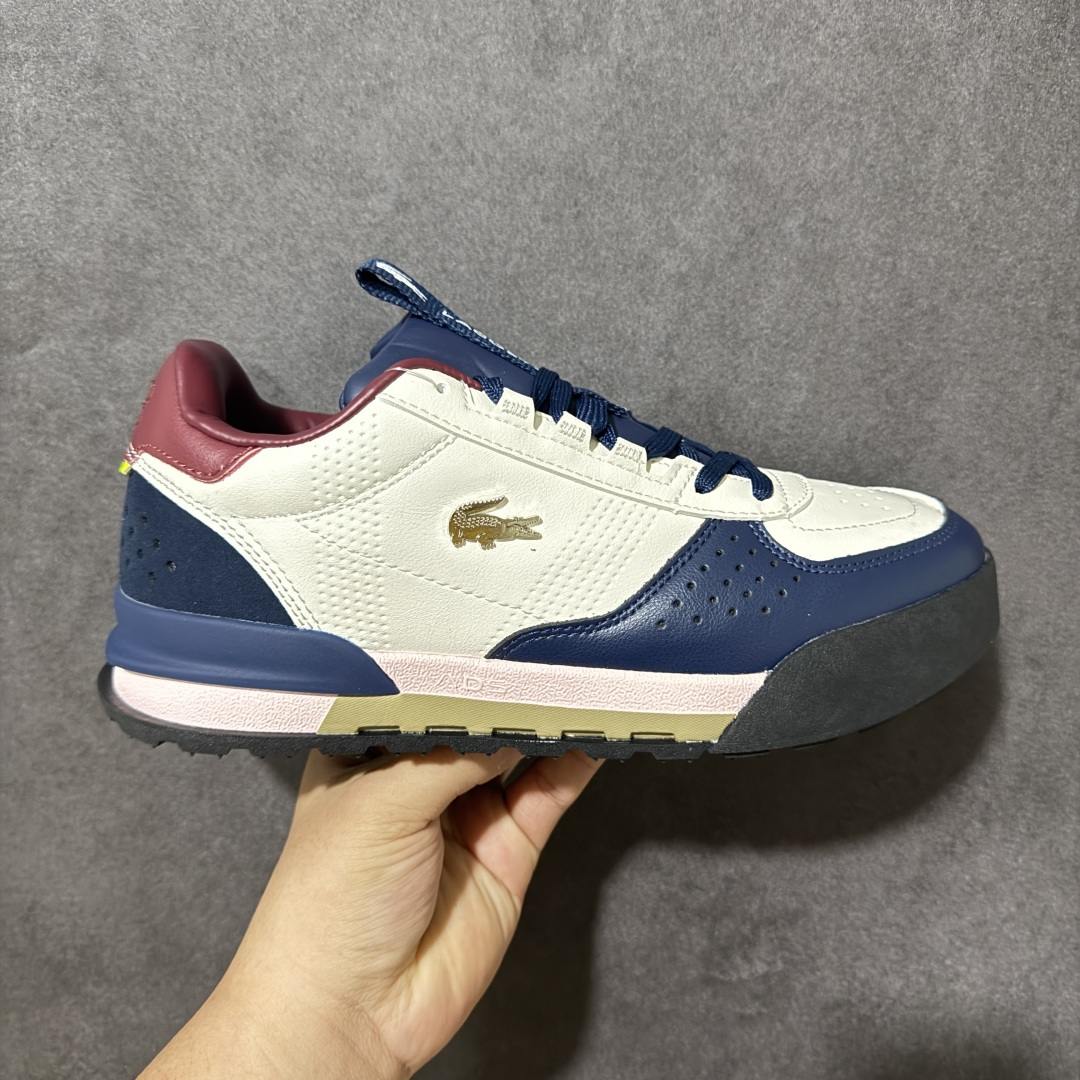 LACOSTE法国鳄鱼 织物牛剖层革 圆头系带 低帮 生活休闲鞋 尺码：40 41 42 43 44 45 货号： 