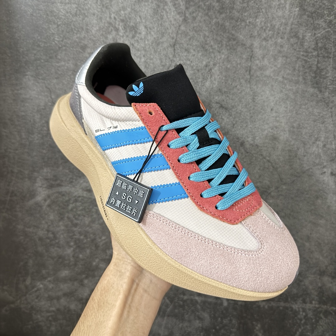 adidas originals SL 72 Pro 舒适贴合 增高 生活休闲鞋 男女同款 超临界软弹中底 内置抗扭片 