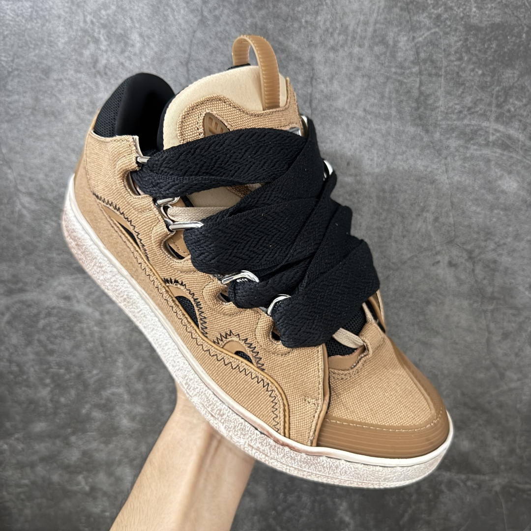 Lanvin Leather Curb Sneakers 浪凡面包鞋 现货 原版1:1开模重工艺制作 面料采用进口牛磨砂