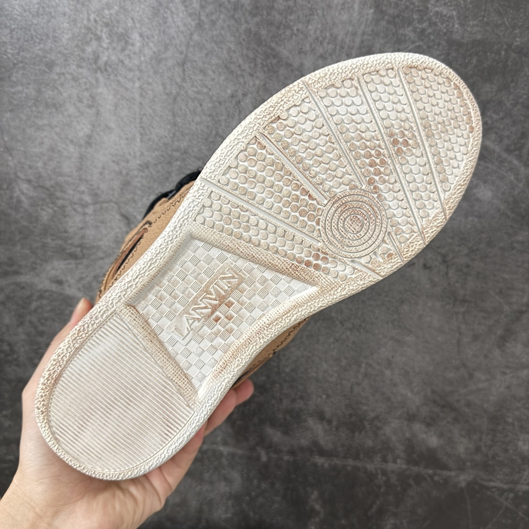 Lanvin Leather Curb Sneakers 浪凡面包鞋 现货 原版1:1开模重工艺制作 面料采用进口牛磨砂