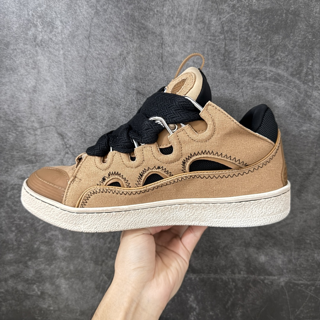 Lanvin Leather Curb Sneakers 浪凡面包鞋 现货 原版1:1开模重工艺制作 面料采用进口牛磨砂
