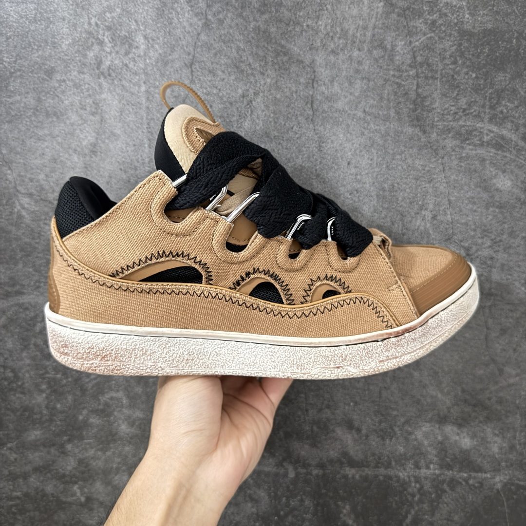 Lanvin Leather Curb Sneakers 浪凡面包鞋 现货 原版1:1开模重工艺制作 面料采用进口牛磨砂