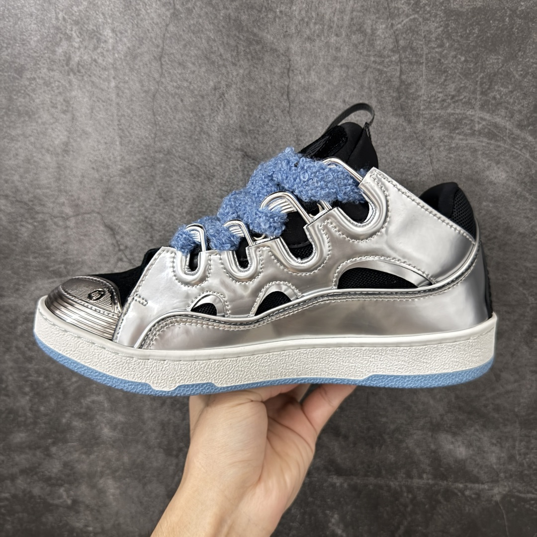 Lanvin Leather Curb Sneakers 浪凡面包鞋 现货 原版1:1开模重工艺制作 面料采用进口牛磨砂