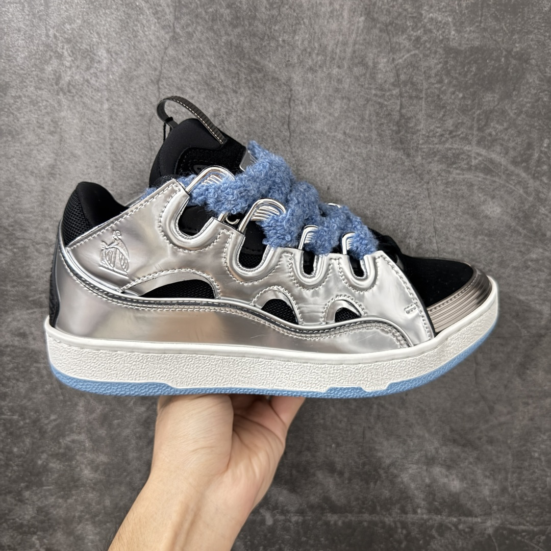 Lanvin Leather Curb Sneakers 浪凡面包鞋 现货 原版1:1开模重工艺制作 面料采用进口牛磨砂