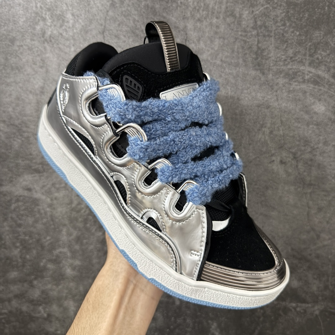 Lanvin Leather Curb Sneakers 浪凡面包鞋 现货 原版1:1开模重工艺制作 面料采用进口牛磨砂