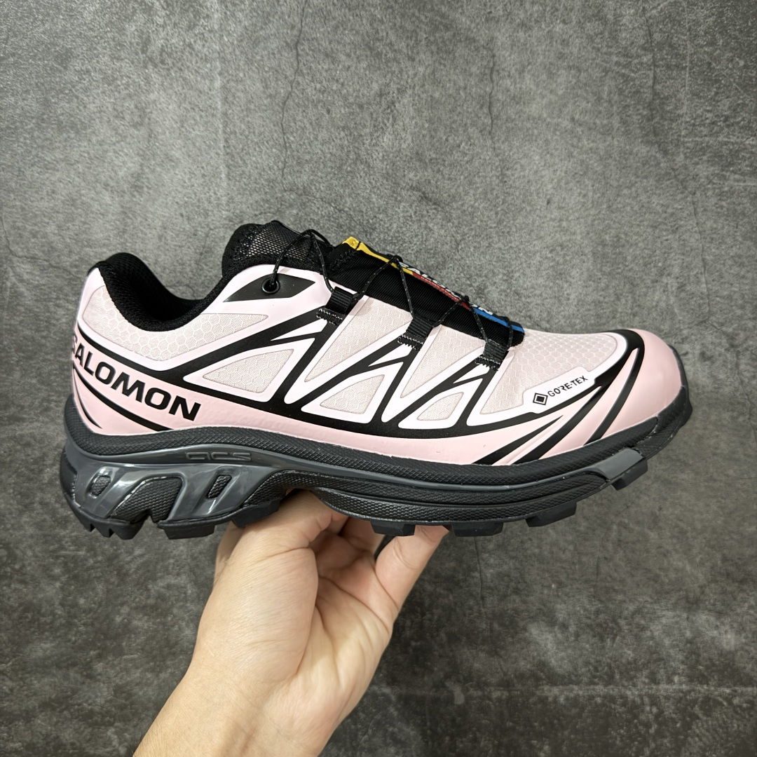 SALOMON萨洛蒙 XT-6 GTX黑粉 舒适百搭 户外越野耐磨包裹性支撑 男女同款低帮跑步鞋  真防水版本 全新品质